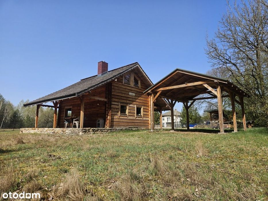 Domek z bala, duża działka, tylko godzinę od Łodzi