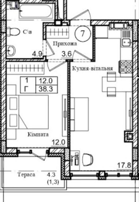 Продам готову 1к квартиру 40 м2  ЖК Петрівське містечко 2,