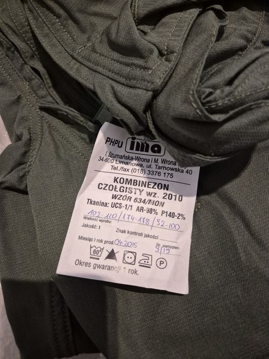 Kombinezon czołgisty wz 634/MON 174/178cm Nowy