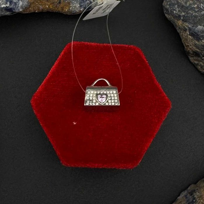 Srebrna Zawieszka Charms Torebka Z Cyrkoniami Próba 925 Waga 2.33g Do Bransoletki Modułowej Typu ,,Pandora" (J)