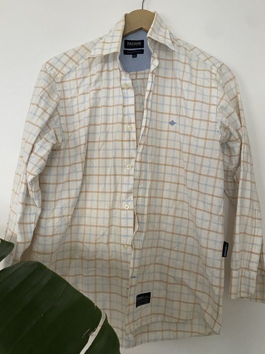Camisa creme aos quadrados da Sacoor (vintage)