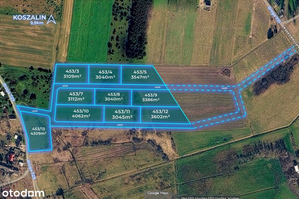 10 działek inwestycyjnych od 3040m2