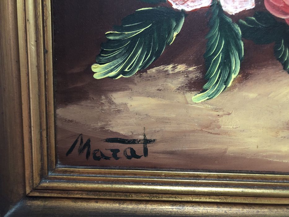 Quadro floral antigo  assinado