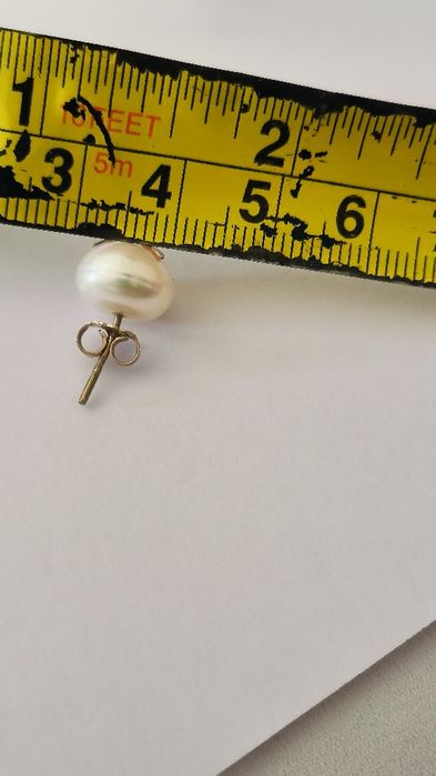 Brincos pérolas com símbolo em prata anjo