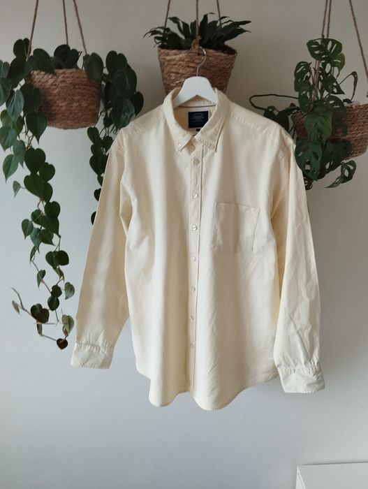 Męska koszula bawełniana, żółta, maślana, wiosenna, premium  r.XL Char