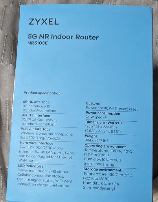 Router Wifi ZyXEL 5G indoor NR5103E