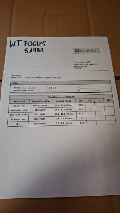 Wtryskiwacz Renault 2.5Dci Bosch 0445110141 Wydruk