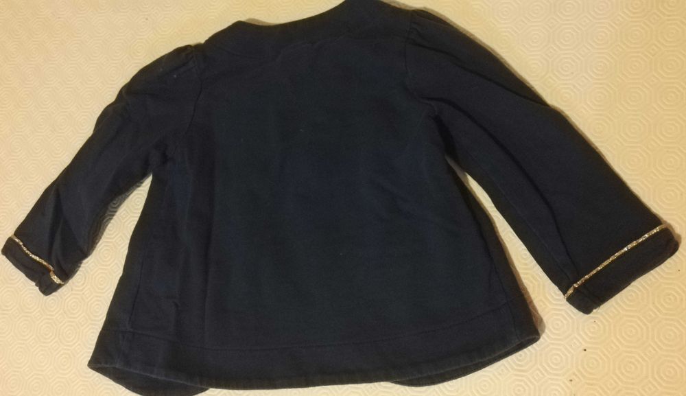 Casaco azul com detalhes em dourado - 24 meses