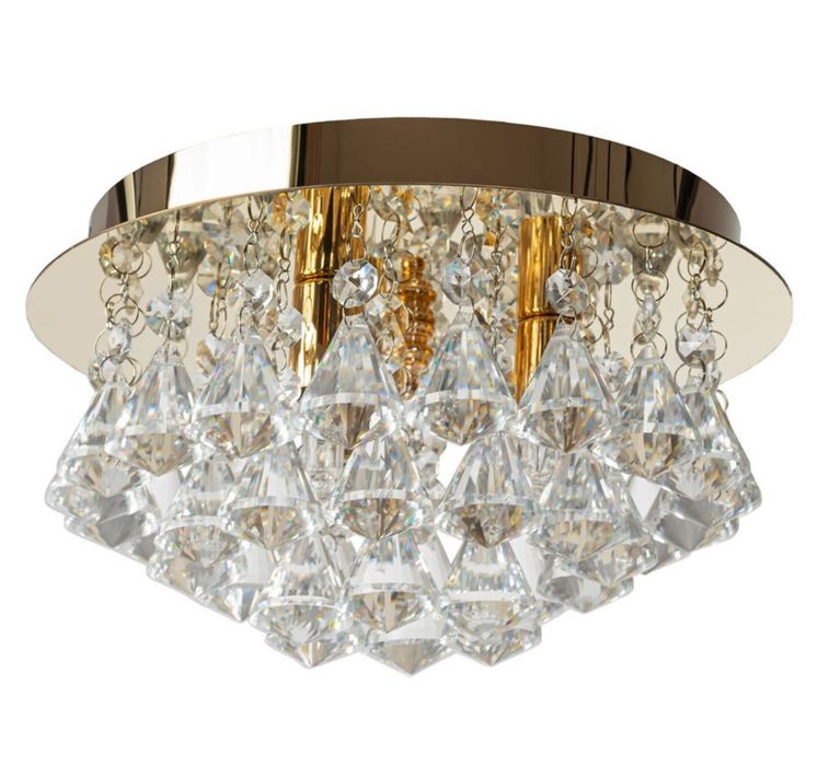 Lampa APP1038 złota sufitowa plafon kryształowy