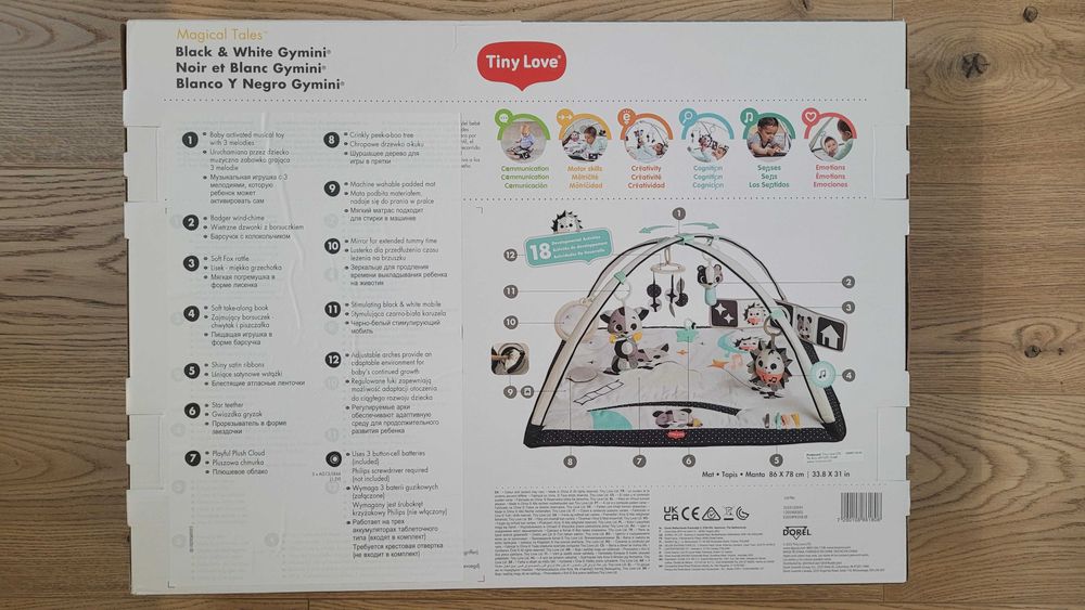 Mata edukacyjna - szara, kontrastowa, dźwięk | Tiny Love 0+ | stan BDB