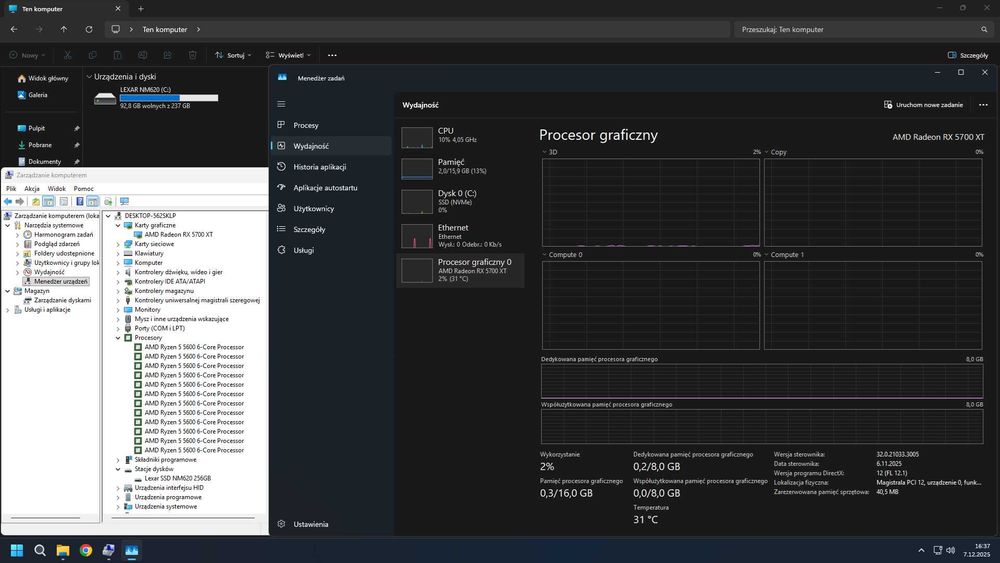 Komputer do gier – Ryzen 5 5600 + RX 5700 XT 8GB – RGB