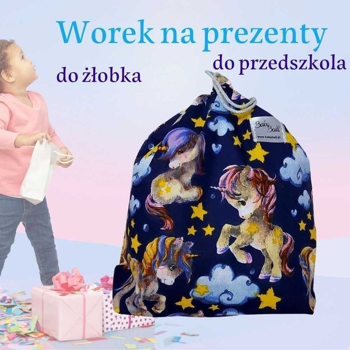 Worek na buty do przedszkola żłobka dla dzieci bawełniany