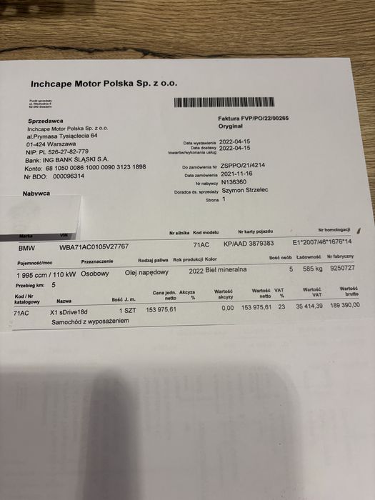 Samochód osobowy BMW X1