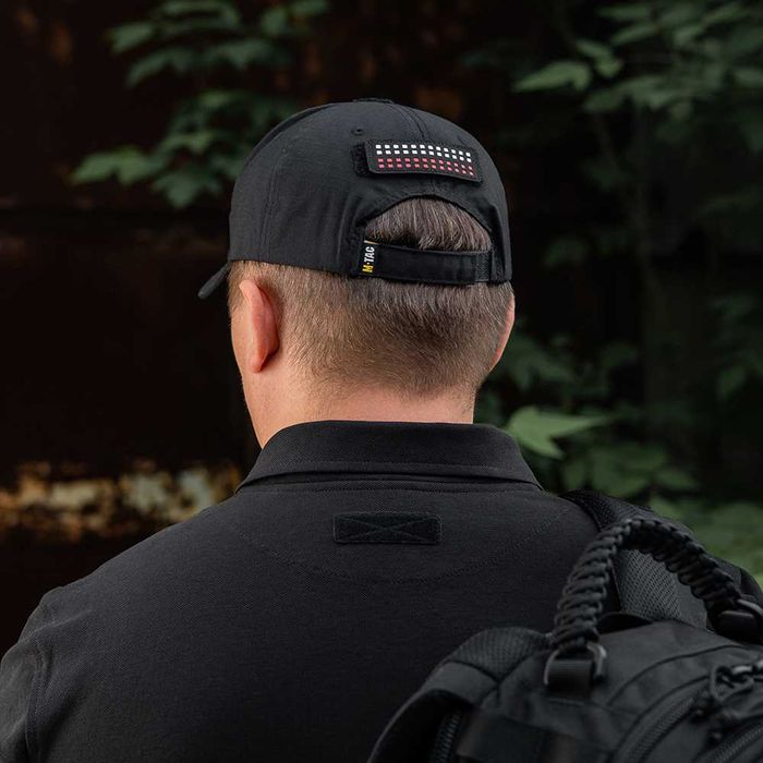 Naszywka na rzep  flaga 25x80 (miniaturowe kwadraty) Black/White/Red