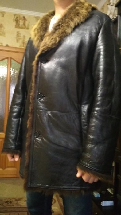 Дубленка мужская кожаная EMILIO MAZZINI пр-ва Италия .