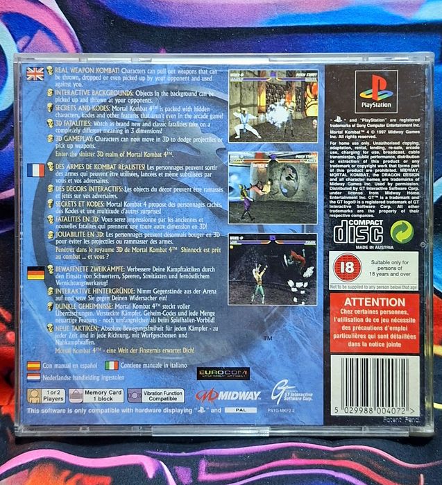 Mortal Kombat 4 Playstation PS1