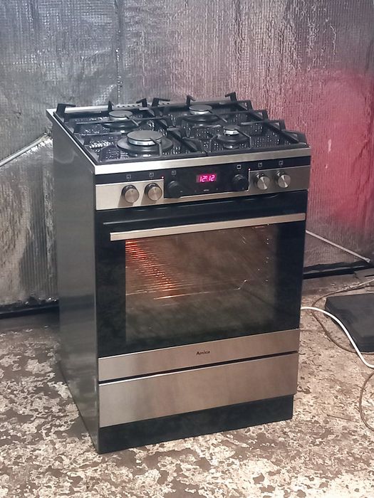 Kuchenka Amica 60cm gazowo elektryczna  szklany blat Okazja