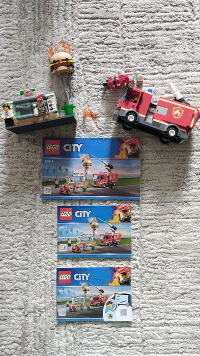 Dwa zestawy LEGO City straż pożarna 60215 i 60214