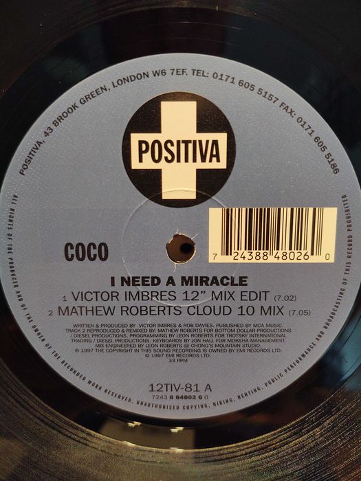 Coco – I Need A Miracle  Winyl Trance Klasyk