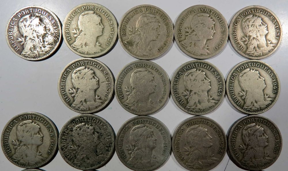 Moedas Republica Portuguesa - Série quase completa 0$50 Alpaca ( falta 1935 ) só 15€