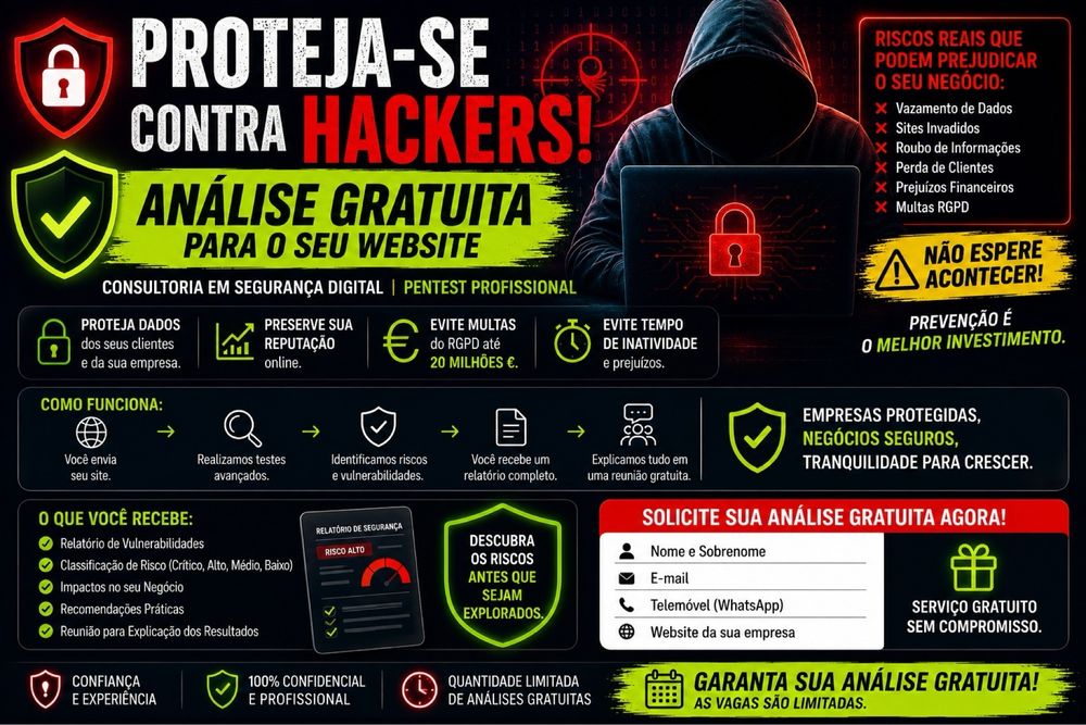 Análise Gratuita de Segurança ao Website da Sua Empresa
