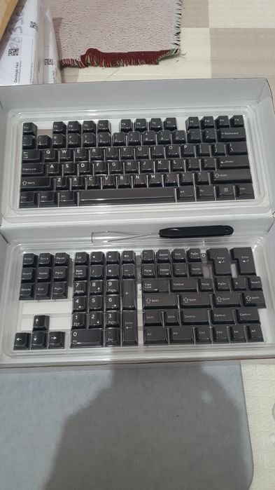 Conjunto de 182 teclas cinza-escuras/cinza-acinzentadas para teclado m