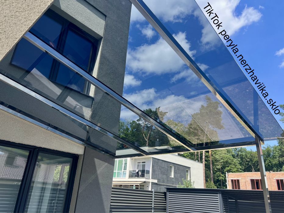 Скляні перила/скляні балкони/скло на тераси/скляні сходи/виробі з скла