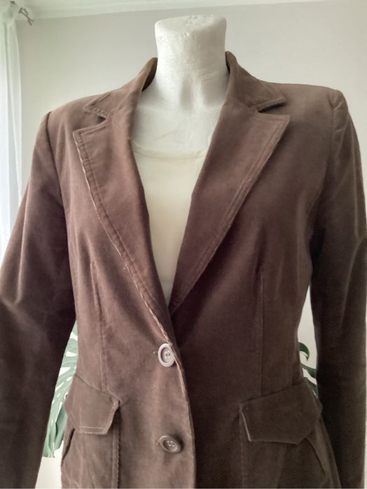 Żakiet sztrusowy bawełniany brązowy
