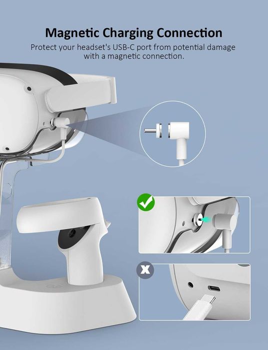 Stacja ładująca zestawu słuchawkowego kontrolerów Oculus Quest 2 dioda LED