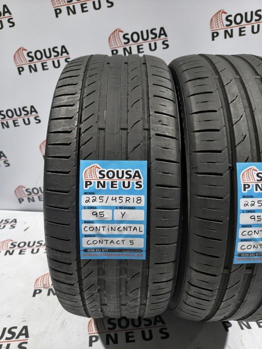 2 pneus semi novos 225-45R18 Continental - Oferta dos Portes