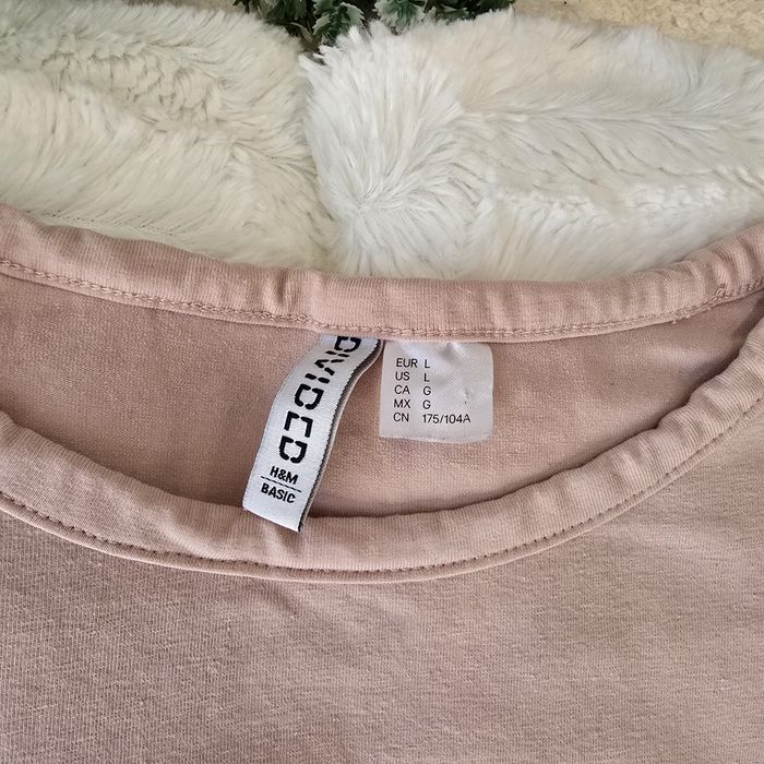 crop top z krótkim rękawem divided L pudrowy róż