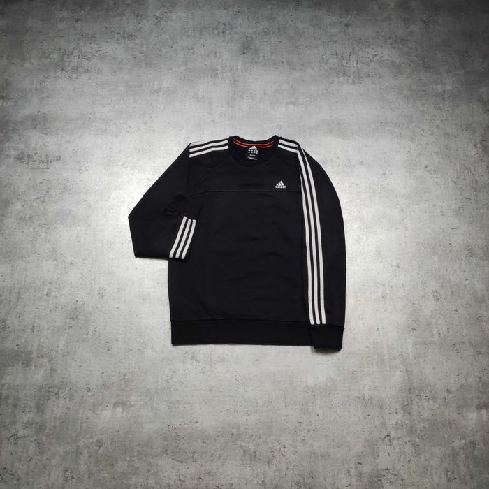 MĘSKA Bluza Bawełna Dresowa Adidas Performance Gym Sport 3 Paski Haft
