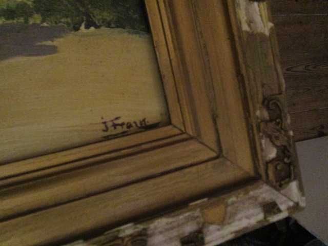 quadro a óleo pintura antiga com moldura