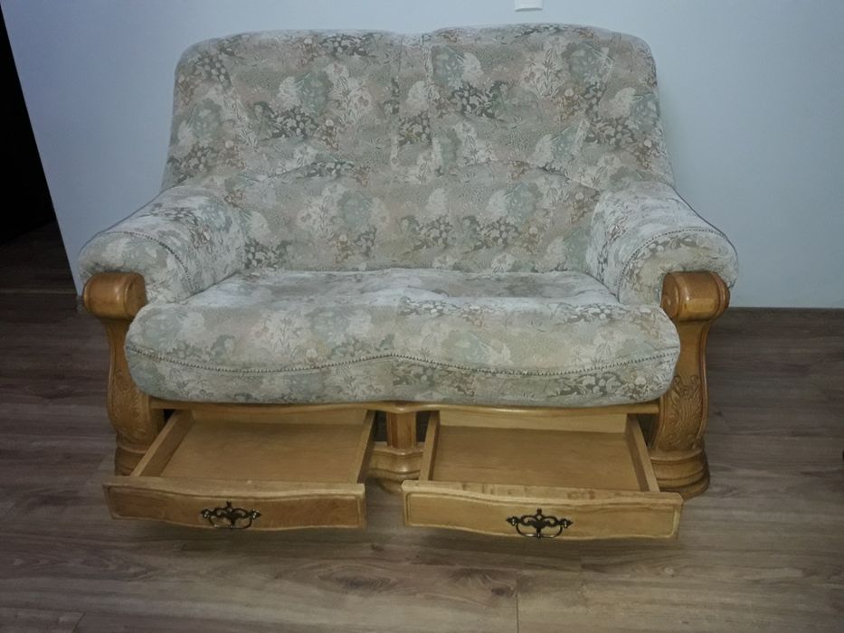 Sofa dwuosobowa dębowa
