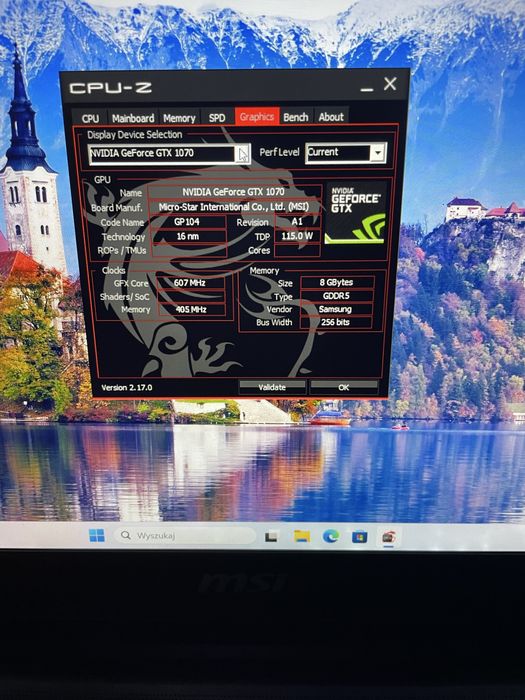 Msi gt62vr Dominator pro gtx1070 gamingowy