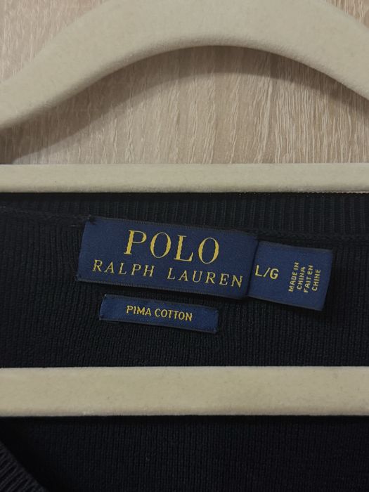 Sweter Polo Ralph Lauren L prima cotton vneck w serek nowsza kolekcja