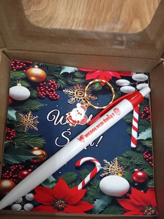 Świąteczny długopis i breloczek z Mikołajem Mikołaj,  nowe, nie używan