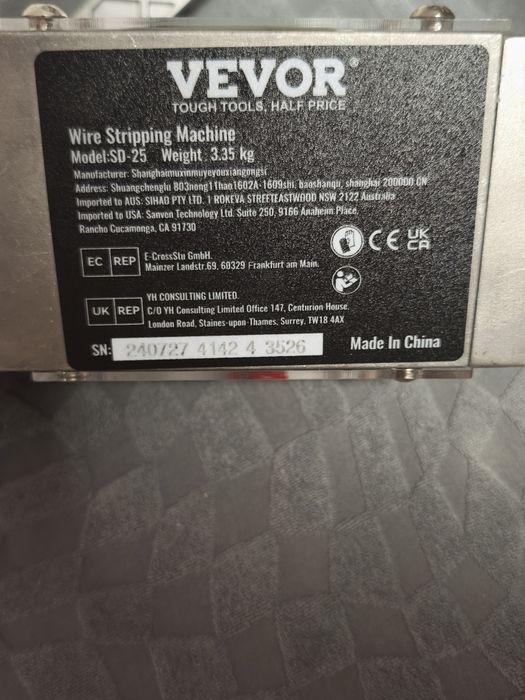 Ferramenta de decapagem de fios VEVOR de 1,5 a 25 mm com 1 lâmina de corte para cortar e decapar fios de cobre usados. (oferta de +. uma lâmina)