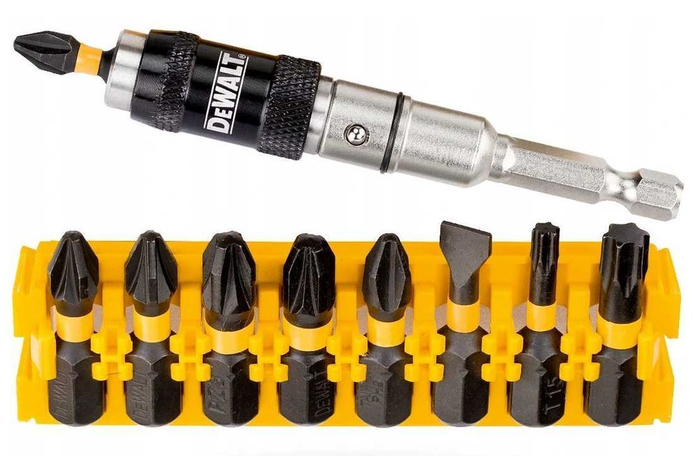 DEWALT 10-elementowy zestaw bitów udarowych + uchwyt przegubowy