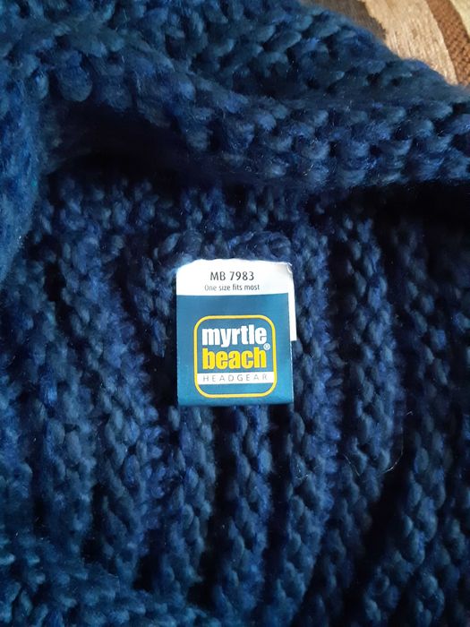 Купити Шарф-снуд в'язаний, новий, темно-синій, поліакрил