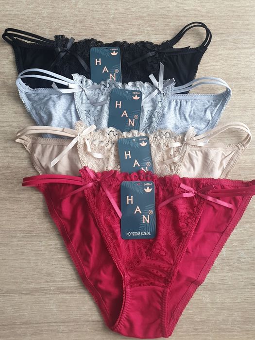 4×Damskie majtki figi z koronką XL /2 XL