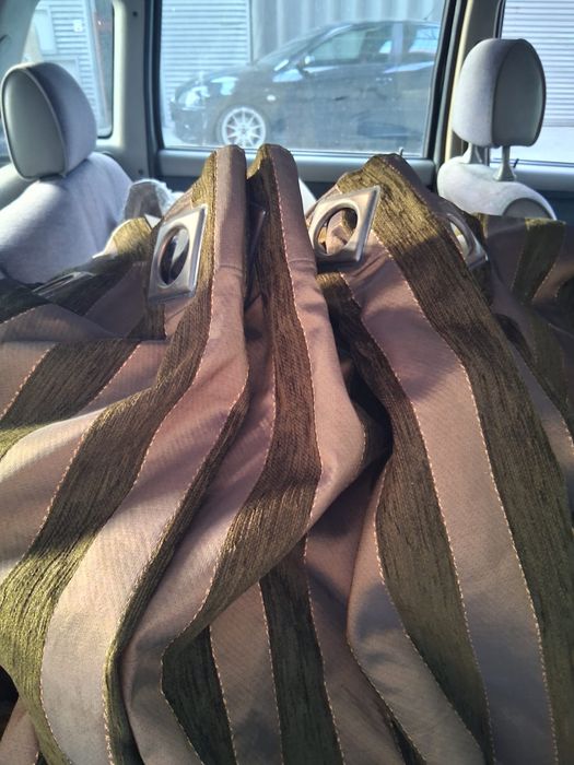 3 Pares de Cortinas castanhas compridas