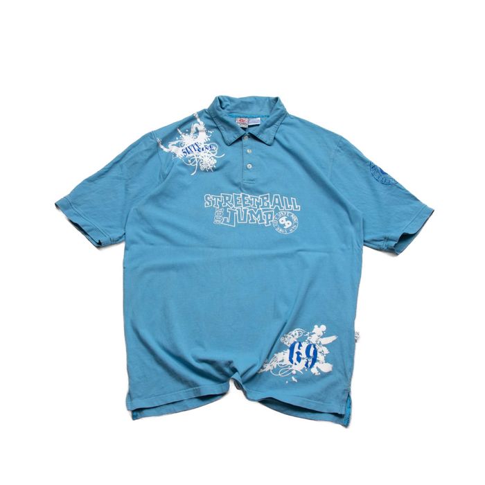 Y2K 69 SIxty Nine baggy koszulka polo XXL hip hop rap streetball