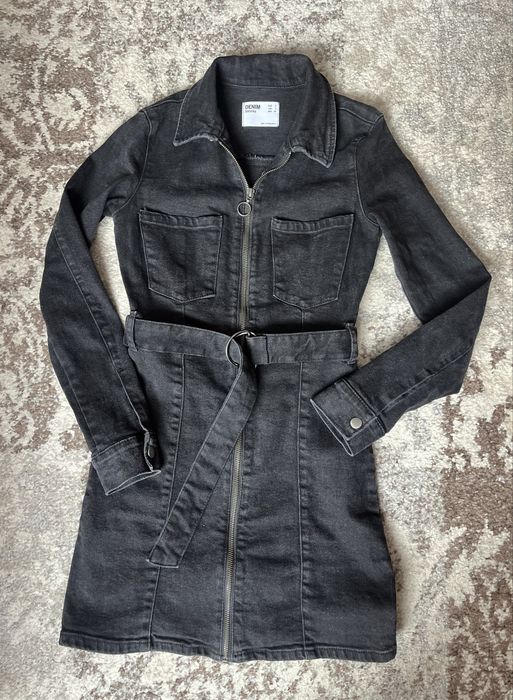 Комбінезон-сукня чорний джинс