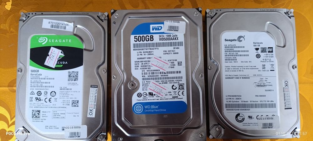 Продам жёсткие диски для ПК 3.5