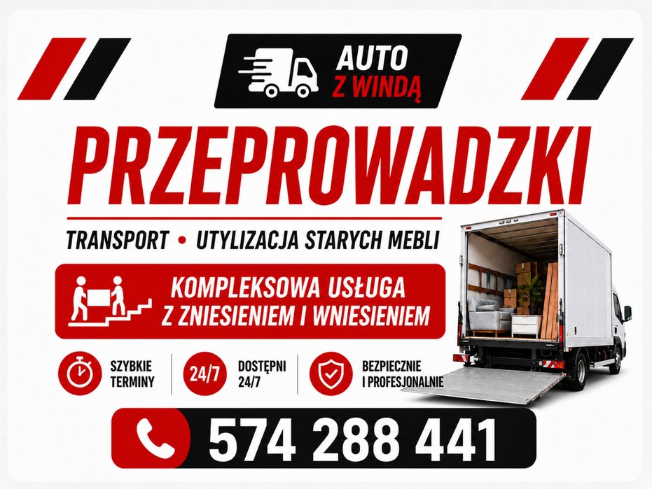 Przeprowadzki Transport Utylizacja Wywóz mebli Łódź Tanio AUTO Z WINDĄ