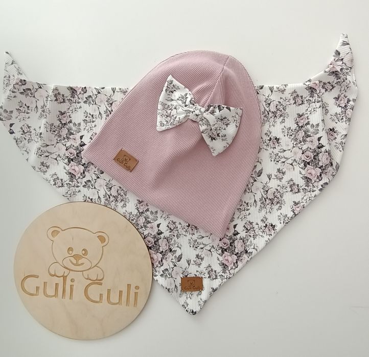 Czapka i chusta wiosenna handmade