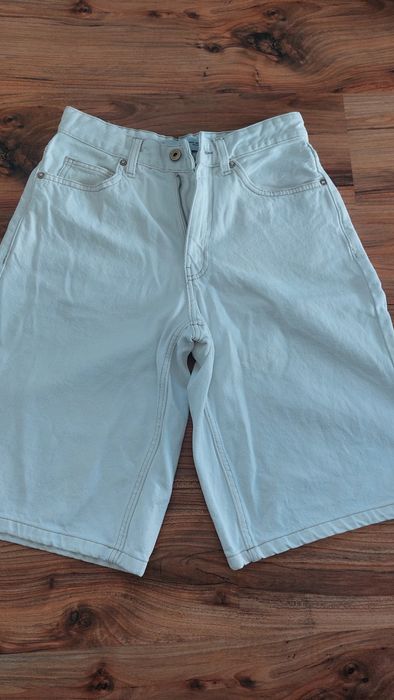 Białe bermudy szorty letnie spodenki damskie BERSHKA 34 XS 158 164