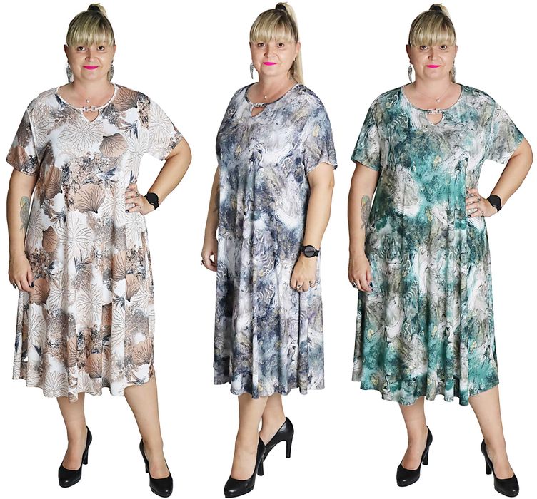 ELEGANCKA TRAPEZOWA SUKIENKA roz.uniwersalny pasuje od 50 do 54