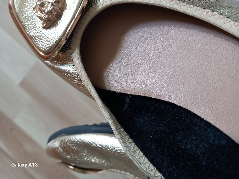 Versace meduza Złote baleriny damskie 38 skóra